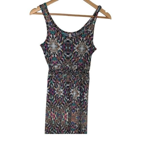Mudd Maxi Dress XS Black Multicolor Print Sleeveless Casual Boho Sundress - Picture 3 of 9